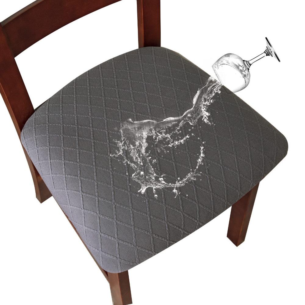Solid Color Dining Chair Covers Diamond Grid Cushion Covers Chair Seat Cover  For Home  Office