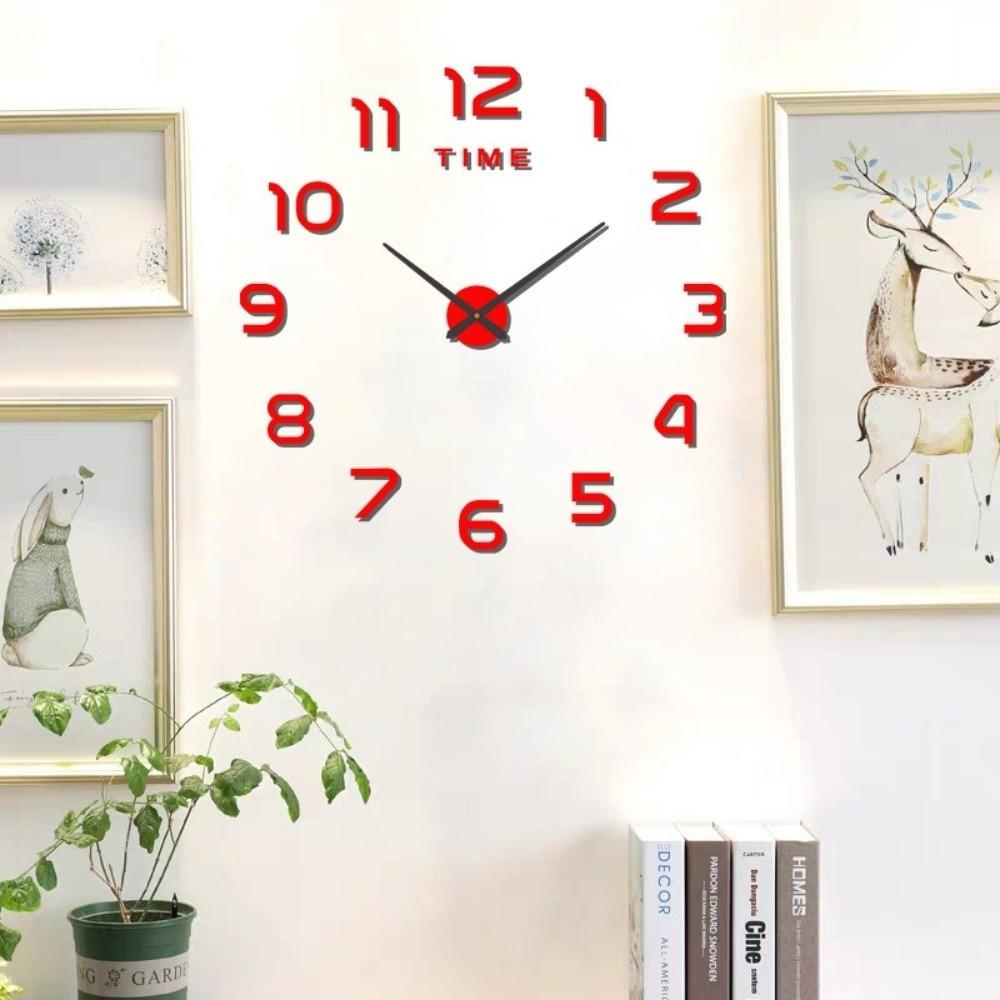 Modern Design Home Wall Clock Frameless Acrylic Night light Arrows Decal Mirror Stickers Wall Decoration Silent Clock