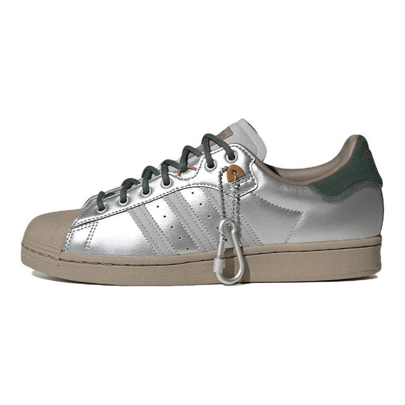 Yanwai x adidas Superstar Adilicious City Series Унисекс Кроссовки Серебристый Матовый-Серебристый Зеленый-Оксид HP2361