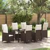 VidaXL 7-piece Garden Dining Set Brown Poly Rattan, Garden and Patio Furniture, Dining Set 3379643