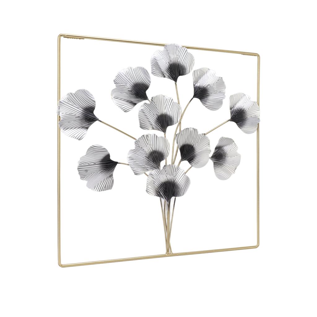 Metal Leaf Wall Art Decor Luxurious Metal Ginkgo Biloba Wall Hanging Decoration for Home Living