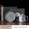Подарочный набор Chaxun Ru Kiln: Офисная кружка "Лотос" и Фруктовая тарелка