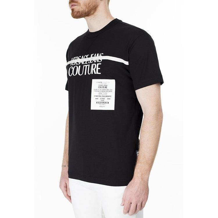 VERSACE JEANS COUTURE T Shirt Men's Black Gift Recommendation B3GVB7TF-30319-899