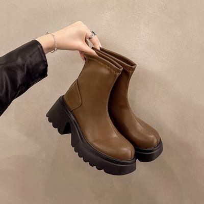 Модные женские ботинки для активного отдыха, нескользящие, осень-зима, однотонные, новинка 2024 года, высококачественные модные женские ботильоны Botines Mujer