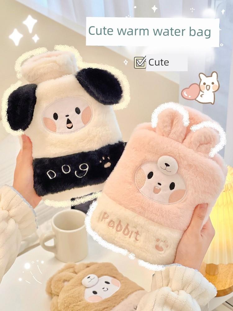 Hand-Tucking Hot Water Bag Winter Stuffed Water Injection Hand Warmer Student Portable Cartoon Cute Furry Hot-Water Bag Female