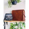 Messenger Goat Leather Brown Shoulder (Free Sling Black Bag Size - 9 X 7 X 3 In )