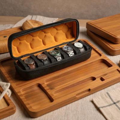 Дорожный чехол для часов на 1/2/3/5/6/10 слотов, Жесткий ролл для часов, Дорожный органайзер для часов с подушкой по форме, Красная подкладка из микрофибры