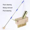 2-in-1 Weed Moss Remover Tool Crevice Weeding Brush Brass Wire Bristle Manual Crack Weeder For Block Paving Patio Stone Edging