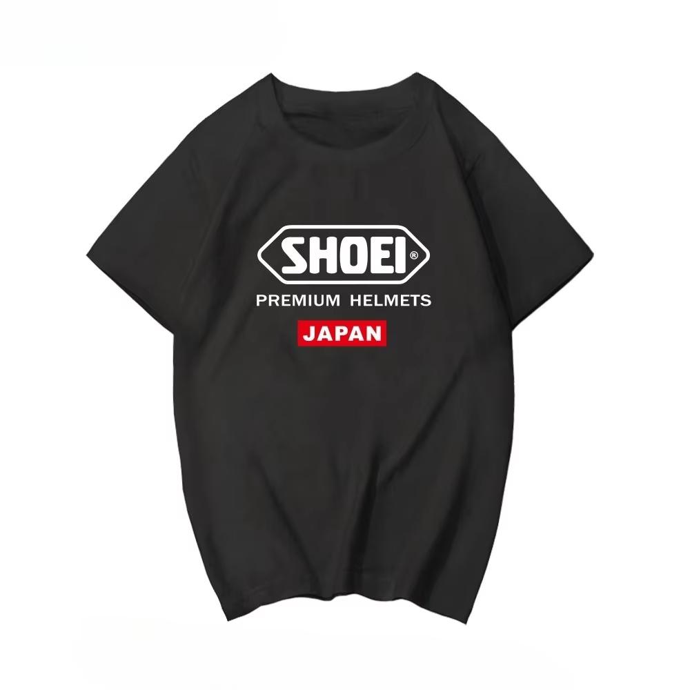 New Japanese Motorcycle Locomotive Racing Car Sports Car Helmet SHOEI Pure Cotton Round Neck Shortsleeved Tshirt