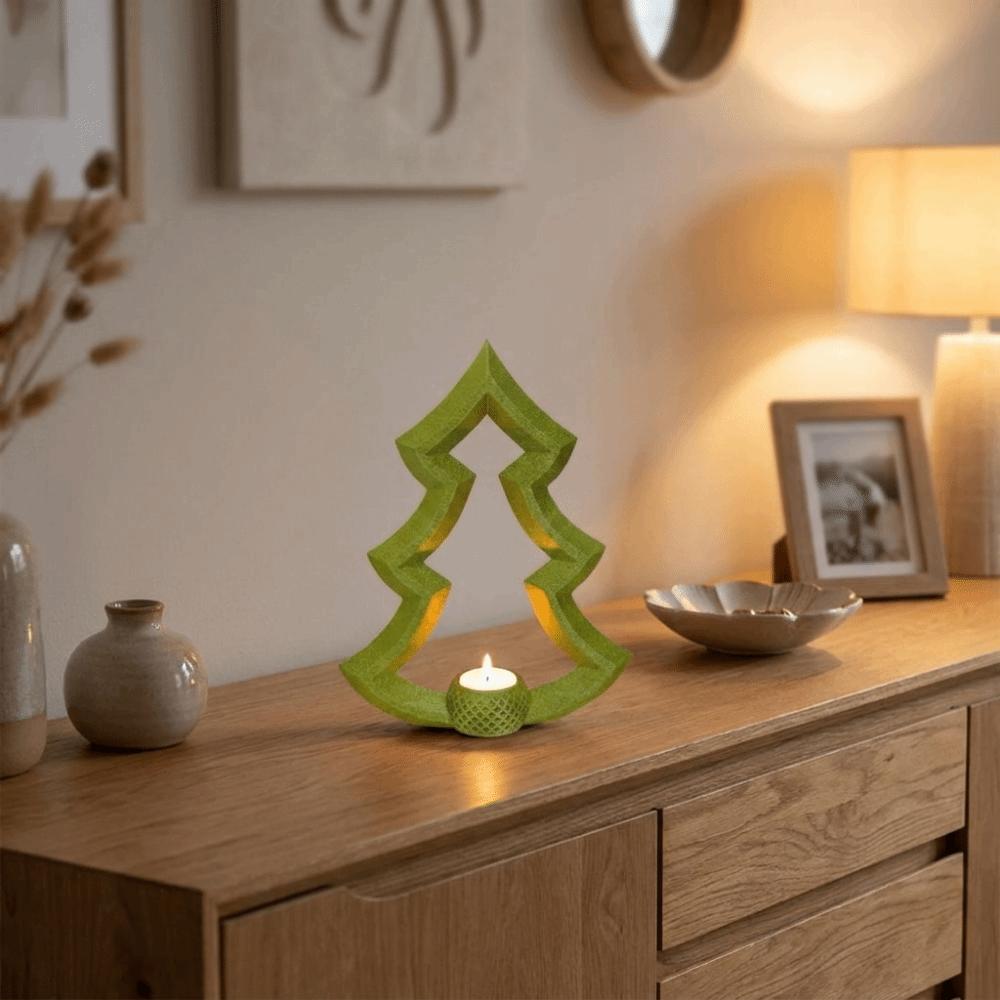 Plastic Christmas Tree Candle Holder 3D Printed Christmas Tree Ornament Home Decor