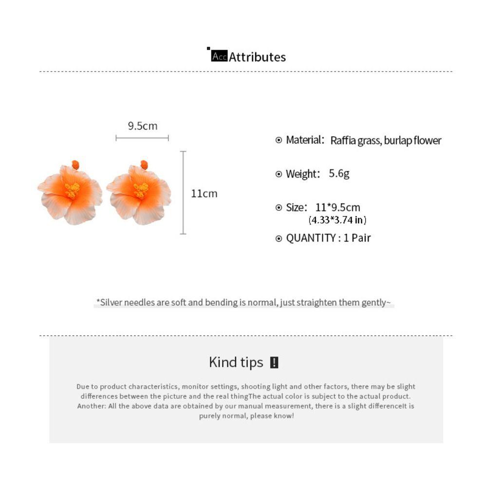Silver Needle Flower Earrings Zinc Zinc Alloy Lafite Grass Earrings Simulated Flower Drop Earrings  Wedding