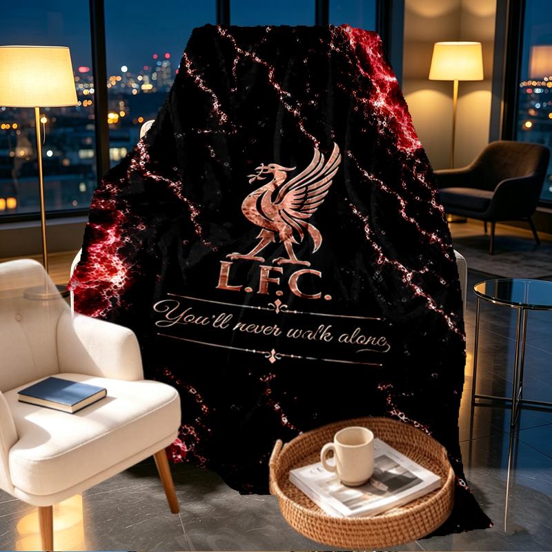Плед Liverpool F.C. - Мягкий и Удобный, для Спальни, Путешествий, Дивана, Домашнего Декора - Подарок на День Рождения, Рождество для Друга