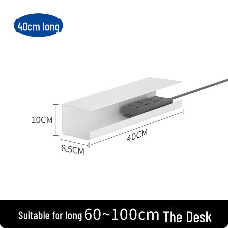 Under-Desk Cable Organizer: No-Punch Cable Management Box and Wire Storage for Computer Desks