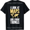 Easily Distracted By Maps Funny Geography Teacher T Shirts Unisex Streetwear Tee Shirt Short Sleeve Unisex Loose Clothing