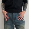 Turquoise Pearl Waist Chain Tassel Pants Chain Goth Punk Belt Chain  Male