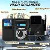 Car Sun Visor Bill Pen Business Card Holder Storage Box Sunglasses Clip Cards Holder Portable Ticket Card Stowing Tidying Pocket