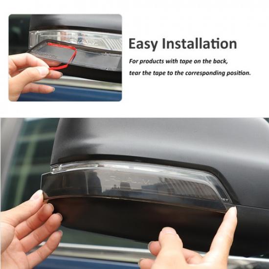 Rearview Mirror Turn Signal Light Trim Cover For Dodge Ram 1500 18+ Smoked Black