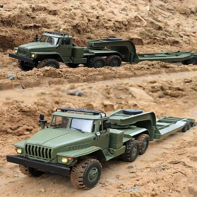 Новый военный транспортный тягач с дистанционным управлением, восхождение на внедорожник, шестиколесный привод, игрушечная полноразмерная модель автомобиля 1/16, удлиненная гусеница, подарок для мальчика