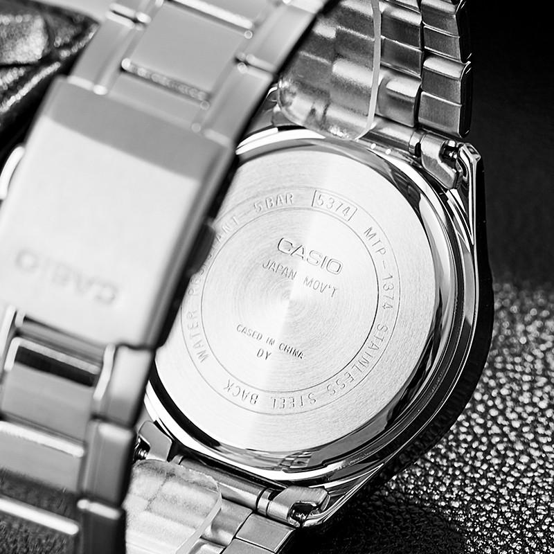 Casio Серия часов-LTP деловые водонепроницаемые часы с стальным ремешком для пары Японский и корейский кварцевый механизм нержавеющая сталь MTP-1374D-1A<P-2064A-7A2