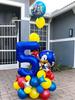 35-Piece Sonic the Hedgehog Cartoon Character Boys’ Balloon Kit – Number Combo Foil Balloons for Birthday Party, Baby Gift