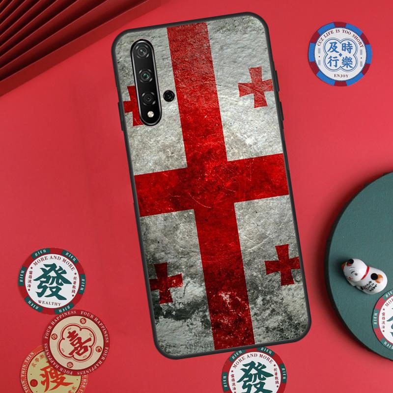 Georgia Grunge Flag For Huawei Nova Y73 Y72 Y61 Y91 Y90 Y70 Y60 12s 12i 11i 8i 9 10 SE P60 Pro P30 P40 Lite Case