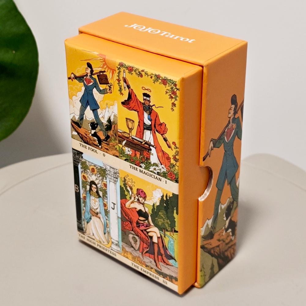 Колода карт Таро JOJO в жесткой коробке, 80 шт. Двусторонние тисненые аниме-карты Таро Колода Таро Bizarre Adventure 12x7 см