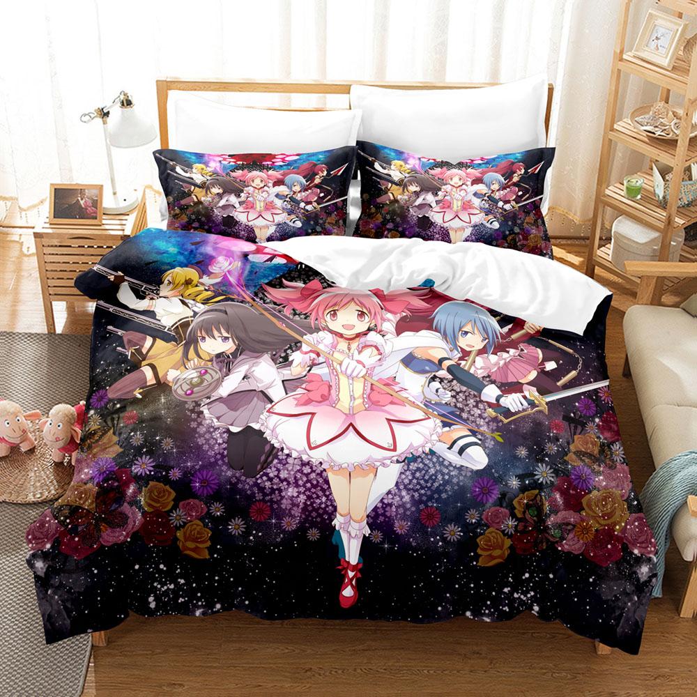 Kawaii Anime Puella Magi Madoka Magica Постельное белье Пододеяльник с наволочкой Twin Full Queen King Постельное белье Постельное белье