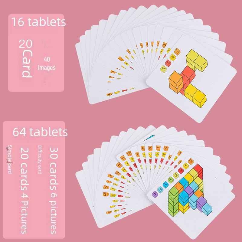 3D Children's Cube Building Blocks Puzzle for Spatial Thinking and Math Skills Training