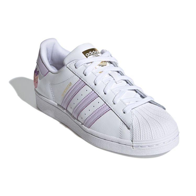 Adidas Женские кроссовки Superstar White Purple Tint Cloud-White Matte-Gold GZ8143