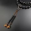 WONDERFUL LOTUS Myo  Lotus  Flower Prayer Beads for Men, Jodo Sect Formal Daily Prayer Beads, Ebony with Silver Rings, Sanman Jodo Formal Prayer