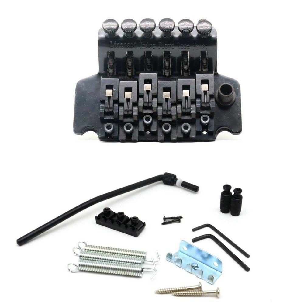 Электрогитарный тремоло-бридж Floyd Rose с системой двойной блокировки, для левой руки, Черный Серебристый