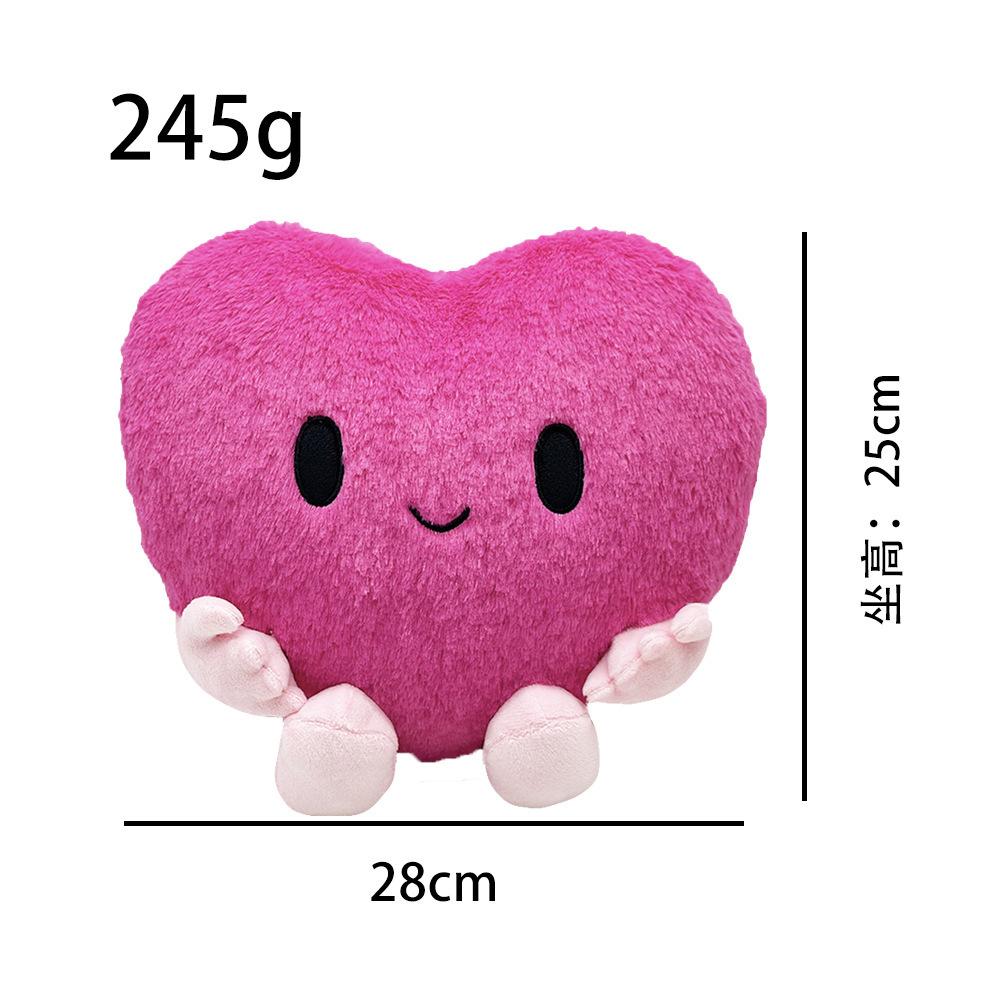 Valentine's Day Cute Plush Toy Holding Heart Stuffed Animal Soft Pillow Doll Creative Gift for Girlfriend Wife