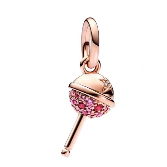 New 925 Silver Gold Plating Rabbit Cross Coffee Cup Pinecone Charms Beads Fit Original Bracelet Accessories For Women Gift