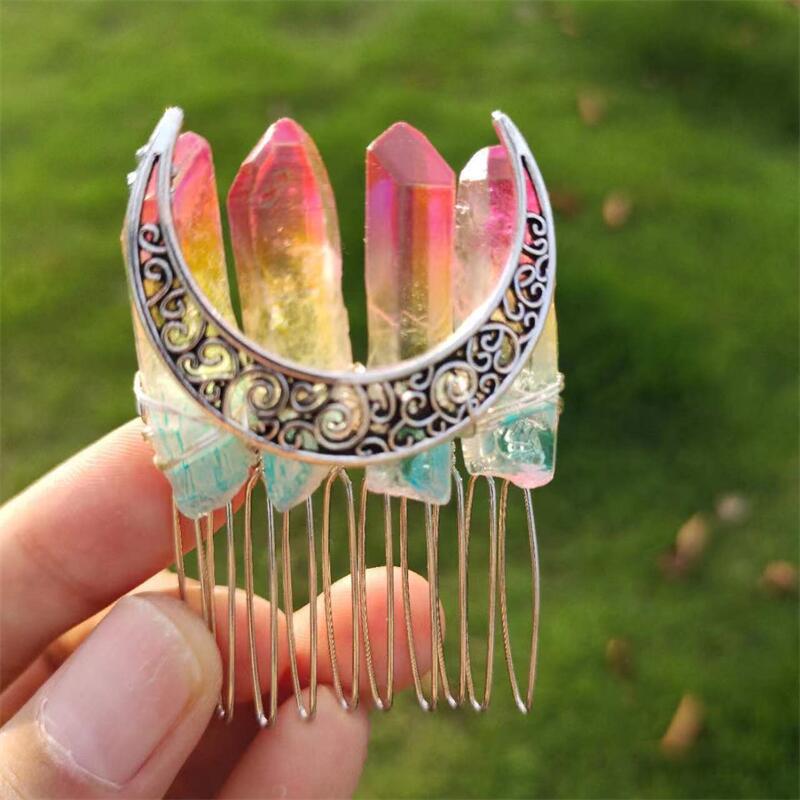 Гребень для волос Ручной работы Хрустальная Корона – 10-зубцовый Европейский и Американский стиль Аксессуар для волос