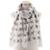 Soft Dog Print Scarf Polyester Puppy Shawl Wrap Creative Gift Animal Scarf