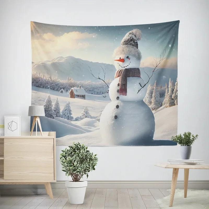 Новый год Рождество Снеговик Узор Гобелен Гостиная Диван Домашний Декор Рождественский Подарок