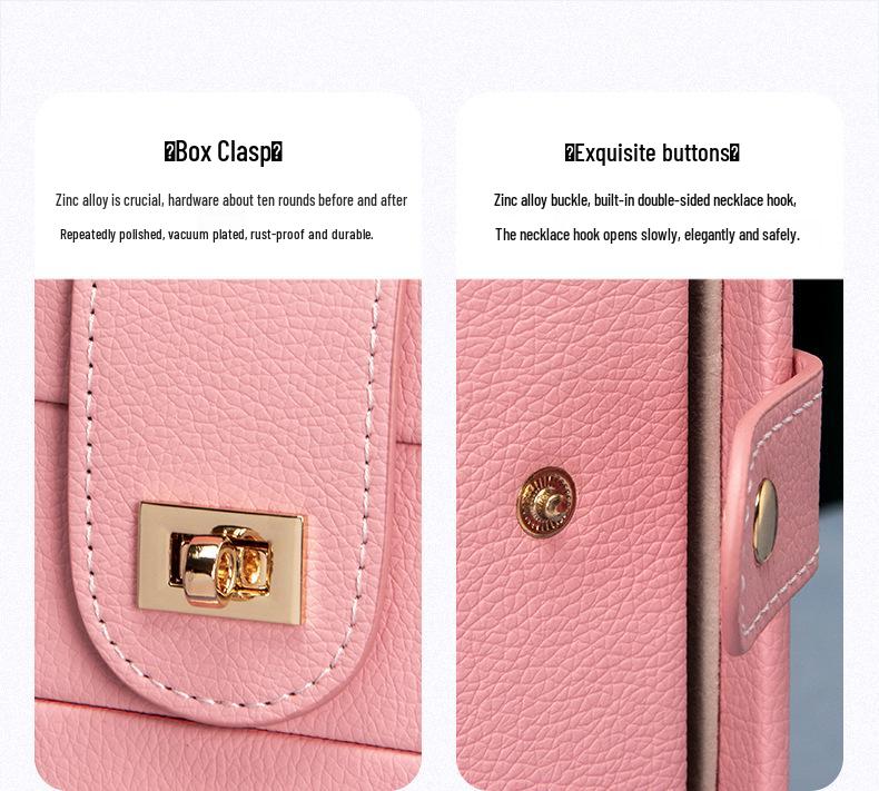 Многослойная портативная шкатулка для украшений для серег, колец и ожерелий