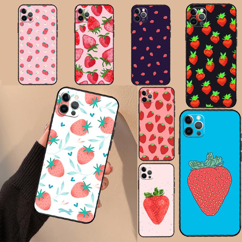Strawberry Red For Huawei Nova Y73 Y72 Y61 Y91 Y70 Y60 Y90 12s 12i 11i 8i 9 10 SE P30 P40 Lite P60 Pro Case