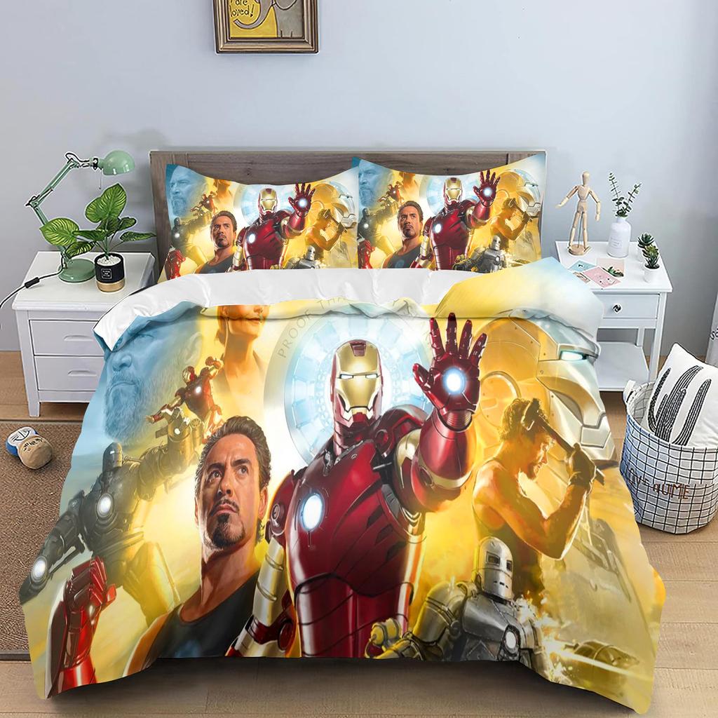 Постельное белье с принтом Железный Человек Куроми для детей, размер King Size, роскошный пододеяльник, 100% полиэстер, 3 предмета, рождественские подарки, домашний декор