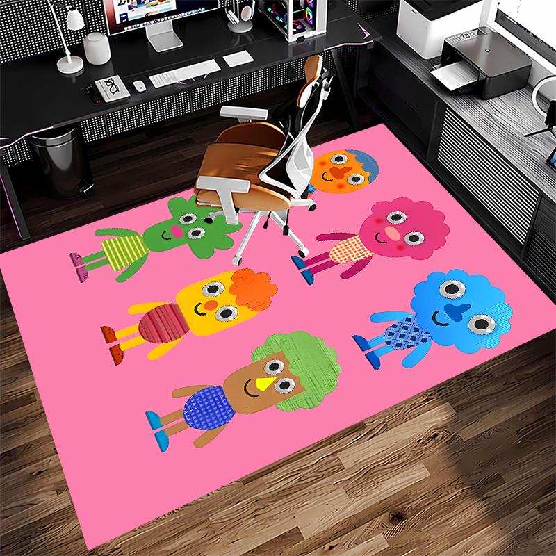 1pc Super Simple Songs Print Area Rug - Soft,Washable Non-Slip Indoor Mat for Office Chairs,Living Room,Home Office Decorative Rug