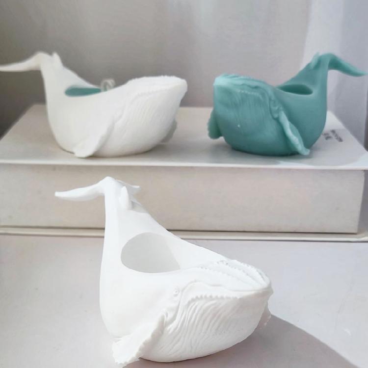 Candle Holder Mold Candle Cup Mold Craft Molds Whale Shape Candle Base Molds Silicone Crafting Moulds for Resin Crafting