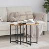 Side Table Set 2 pcs Reclaimed Wood Look & Black