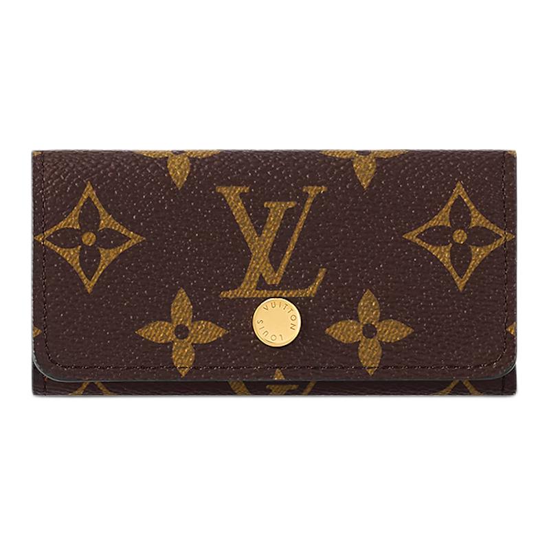 Louis Vuitton Держатель для ключей на 4 ключа Monogram из покрытого холста Кошелек для ключей Женские аксессуары Коричневый M69517