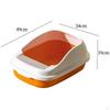 Полузакрытый лоток для кошачьего туалета, объем 12 л, 19x13x7,5 дюйма, многофункциональный, съемный, защита от разбрызгивания