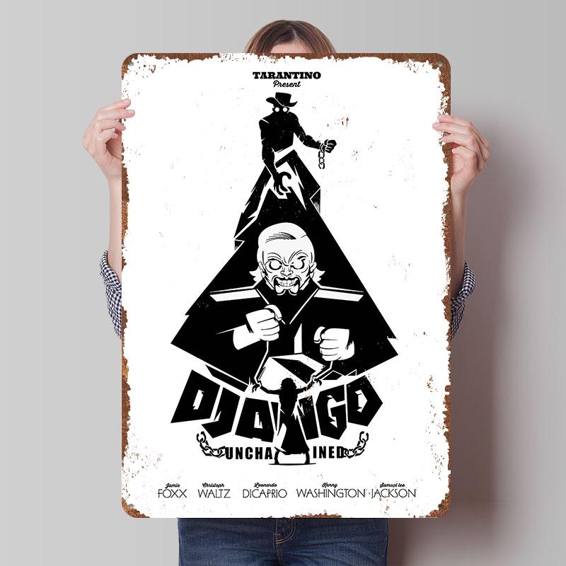 Django Unchained Printed Poster Customized Wall Art Retro Vintage Metal Tin Signs for Home Decor Living Room Decoration At Home
