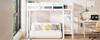 Loft Bed with Shelf 90 x 200 cm, Bed Frame Made of Solid Pine Wood with Slatted Frame, Bed for Children and Teenagers White