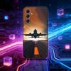 Чехол для телефона с рисунком самолета для Samsung Galaxy A73, A21s, A22, A31, A52, A53, A71, A41, Мягкий черный корпус