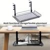 1 Storage Rack, 2-in-1 Cable Management Bracket Under the Desk, No Drilling, Cable Hanging Organizer Suitable for Office Desks