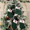 Xmas Gift For Friends and Kids Alphabet Christmas Socks Letters Christmas Knitting Stocking Green