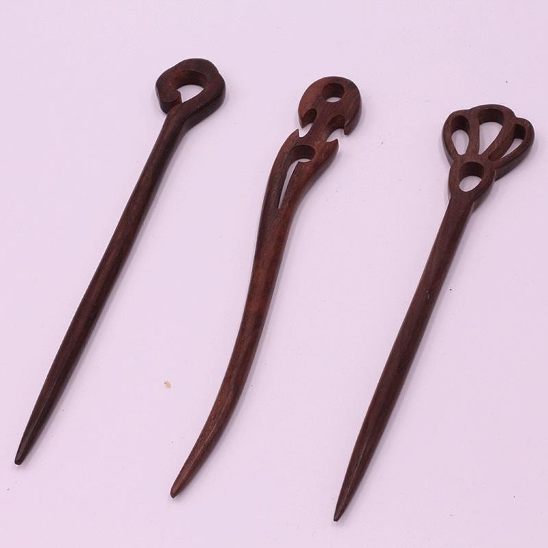 Hair Clasp Ladies Gift Wooden Vintage Ebony Accessories Guajacwood Hairpin
